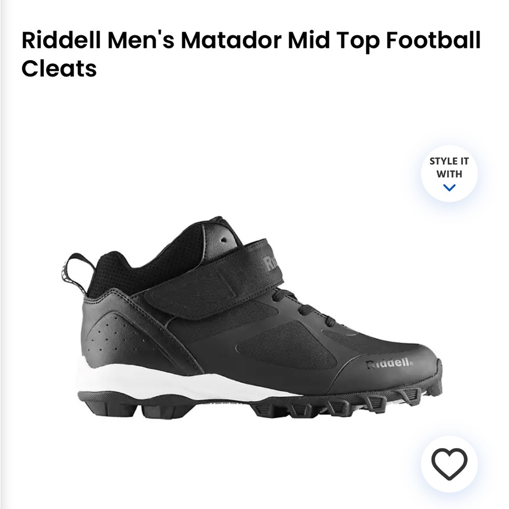 Riddell Men's Matador Mid Top Football Cleats
Size 12 NEW no box